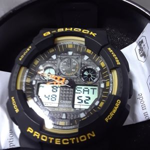 Casio G-Shock GA- BLK YELLOW Resin Men's Watch